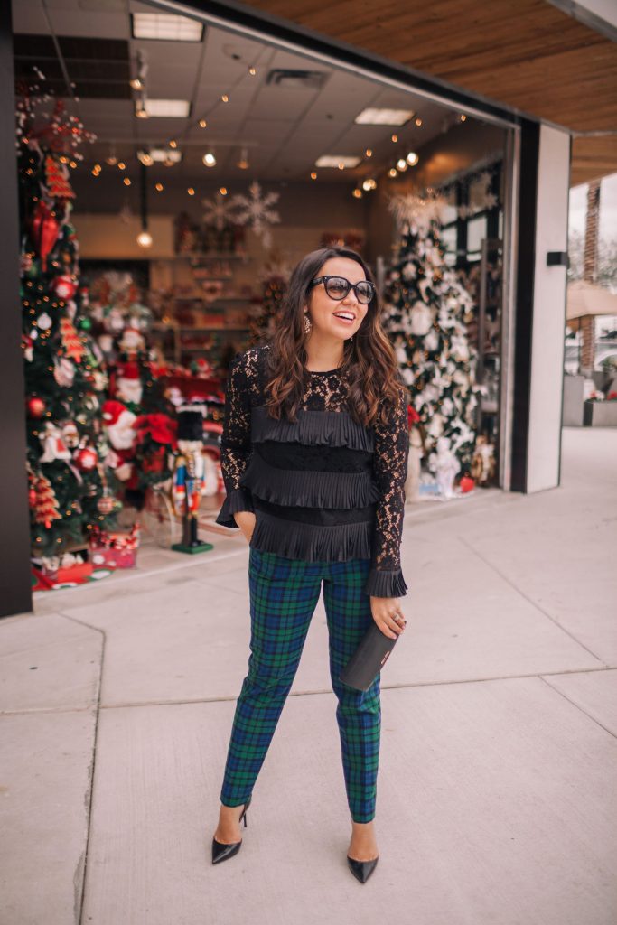 Plaid holiday pants, Christmas pants