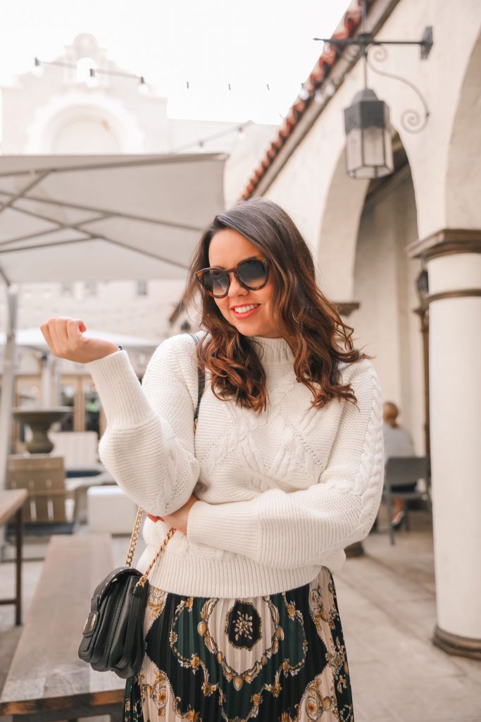 styling a cable-knit sweater