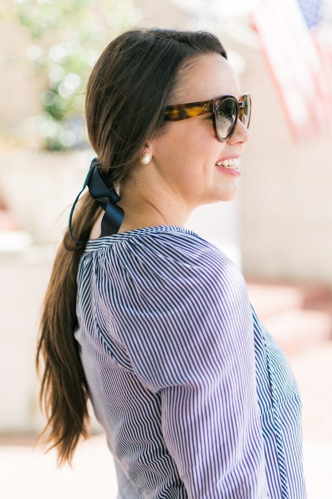 Low ponytail velvet hair bow trend | Girl Wonder Life