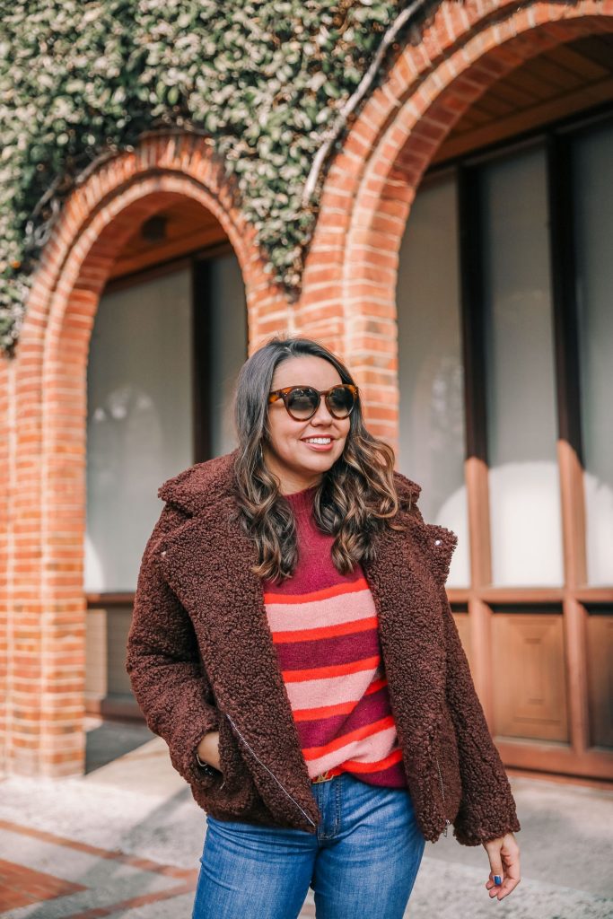 shearling teddy bear moto jacket