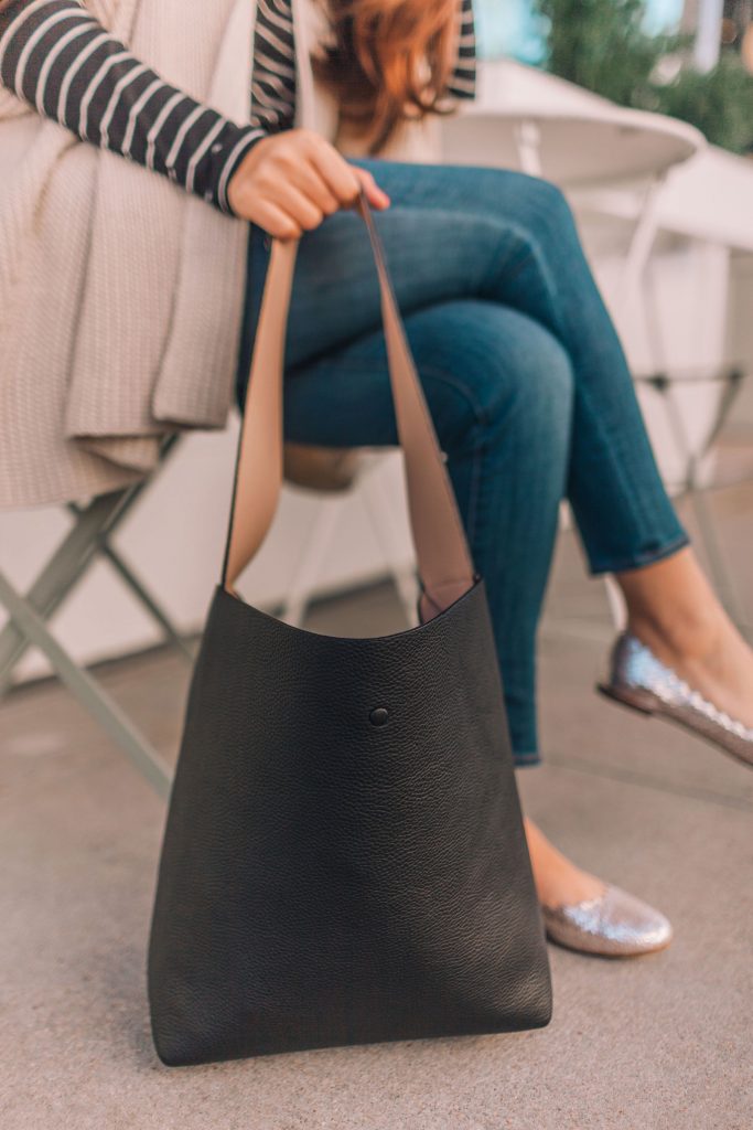 Cuyana leather shoulder bag, classic hobo bags