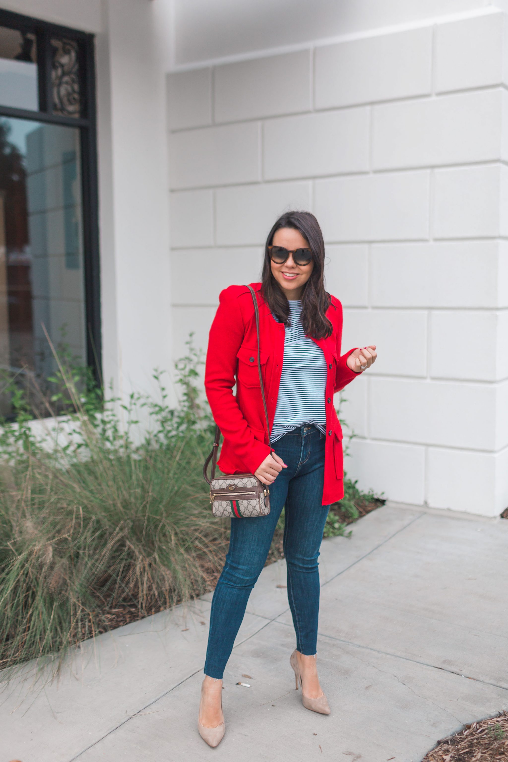 Blazer, denim and suede pumps outfit ideas | Girl Wonder Life