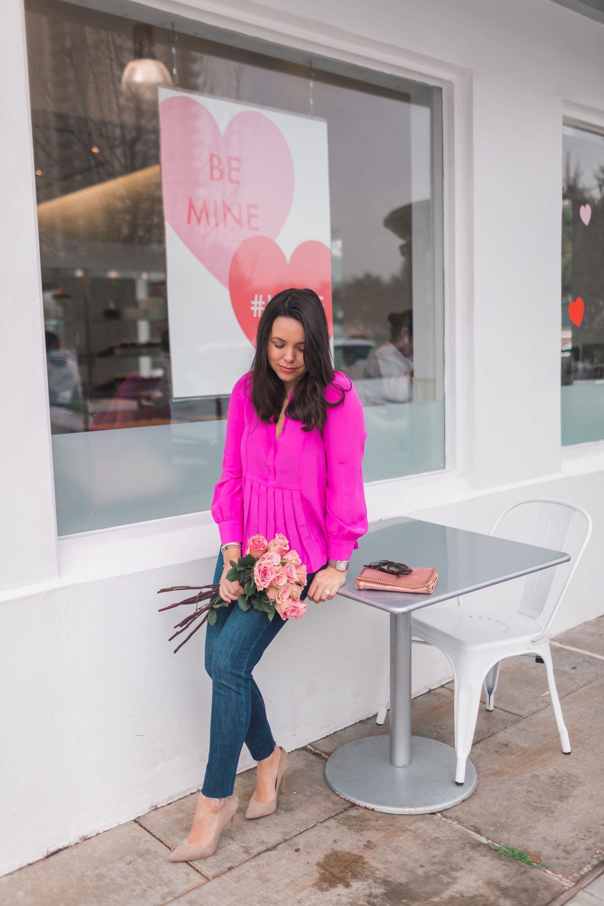 Hot pink silk blouse for spring | Girl Wonder Life