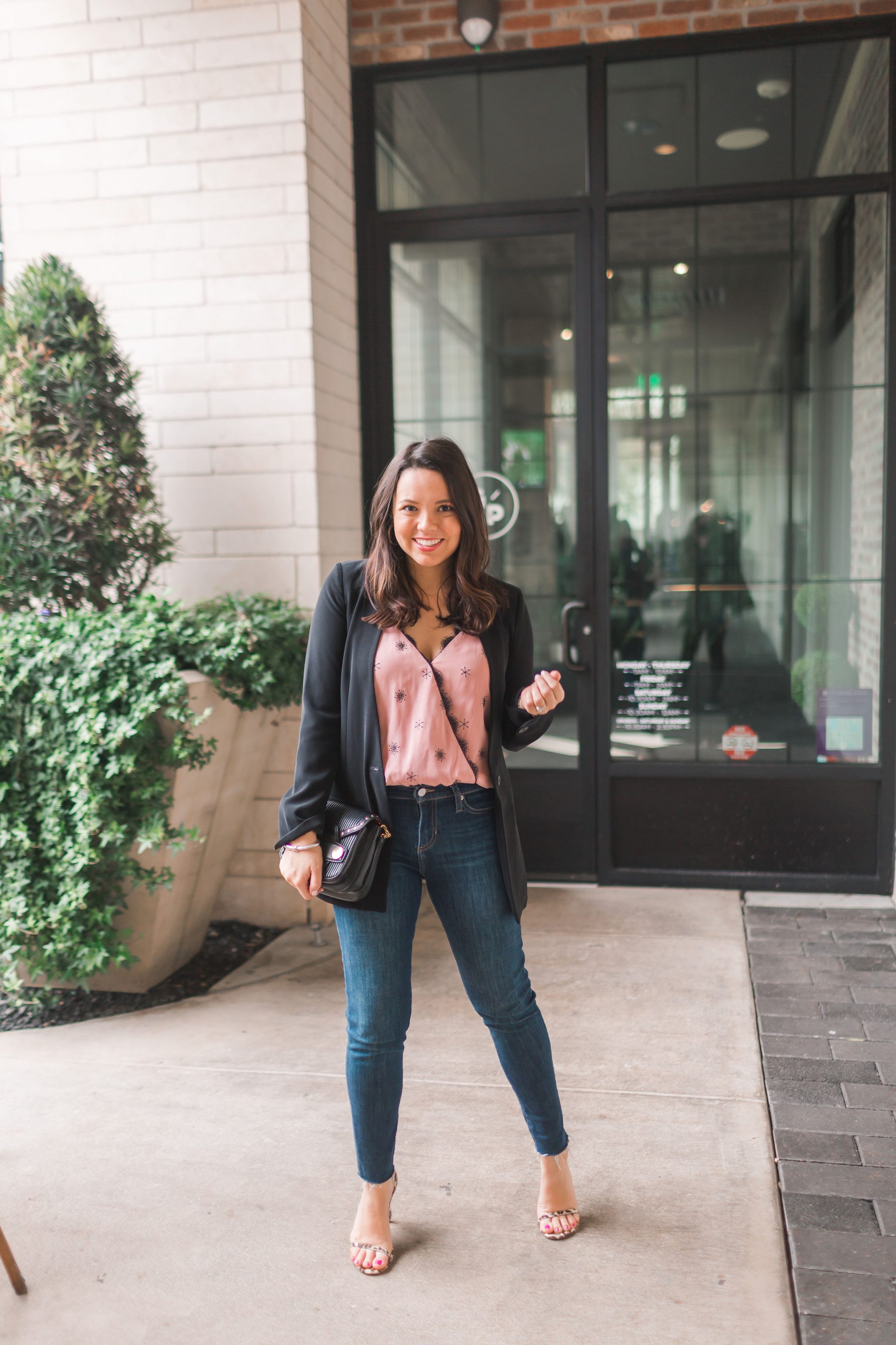 trust black blazer for spring outfit