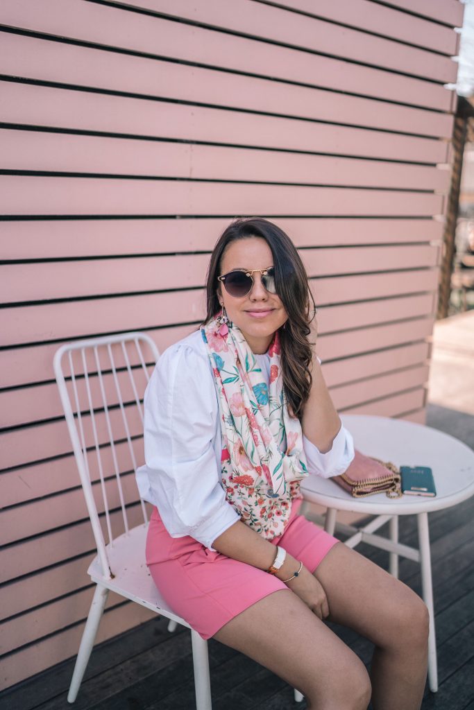 Krewe sunglasses, Kate Spade floral scarf