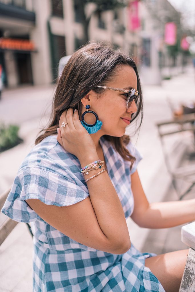Raffia statement earrings, simple bracelets | Girl Wonder Life