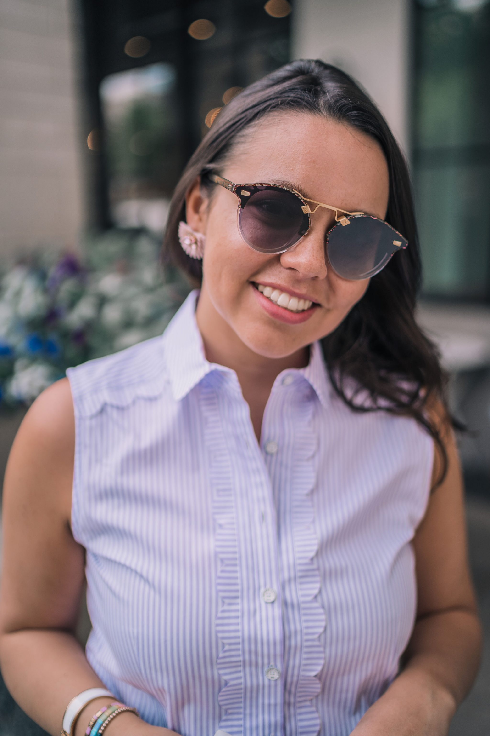 Krewe sunglasses, Mignonne Gavin Ellie earrings 