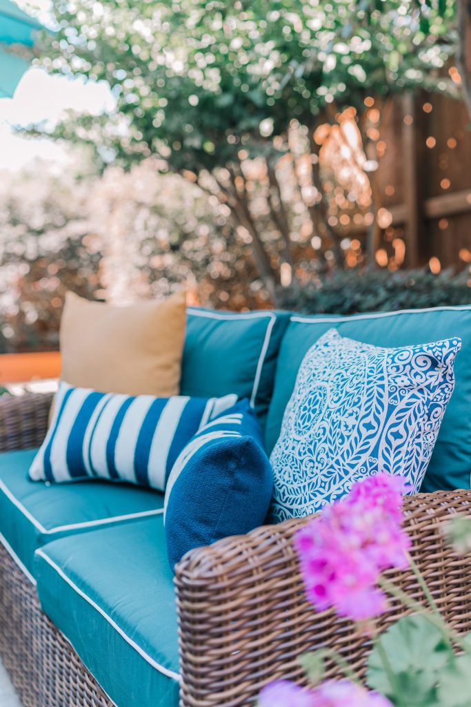 Preppy outdoor patio setup 
