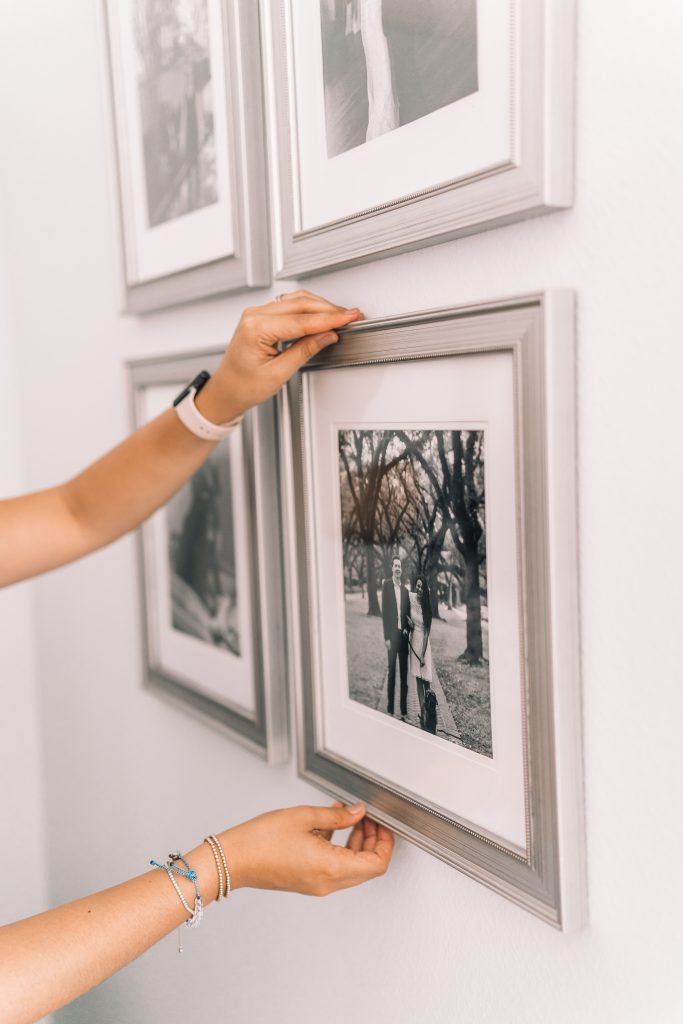 Silver matted gallery wall frames