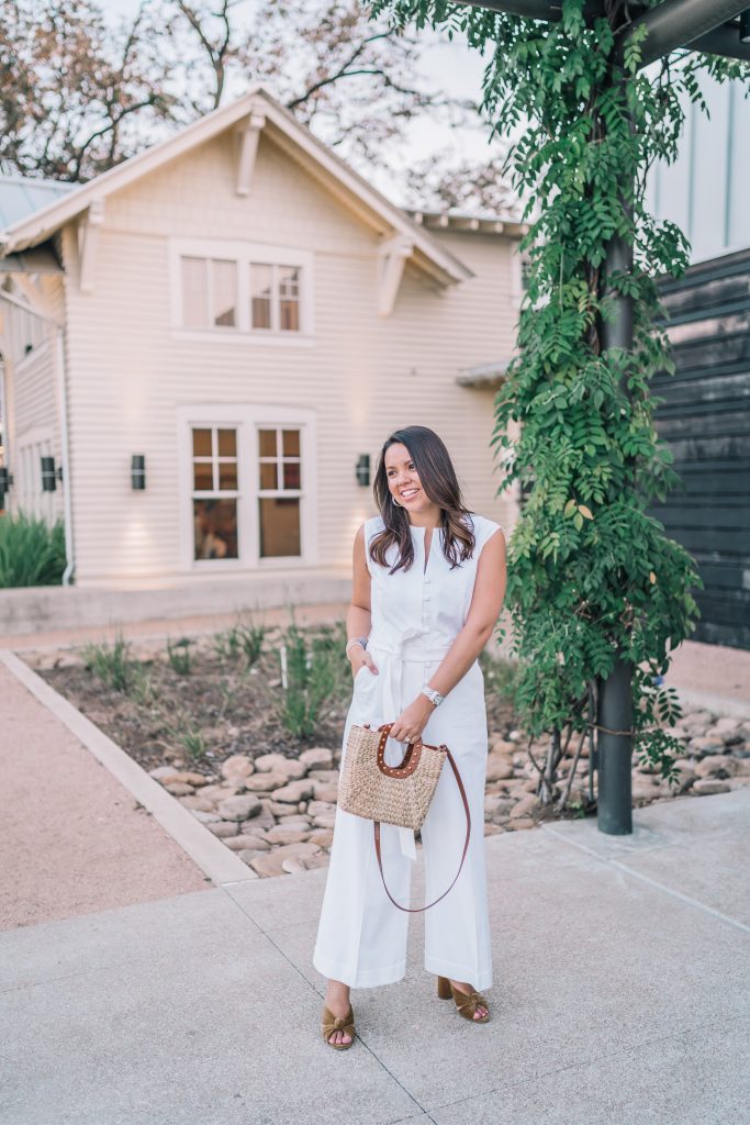 Pearl by Lela Rose white cotton jumpsuit 