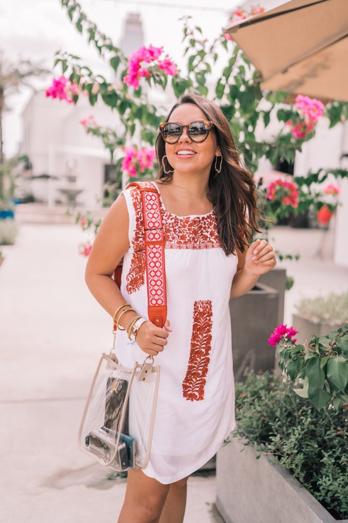 Hampton Road Designs Guitar Strap and clear crossbody bag