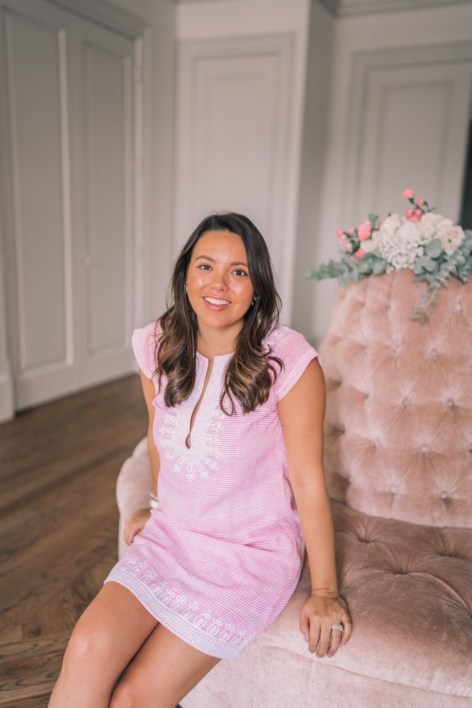 Pink embroidered tunic dress by Toss Designs 