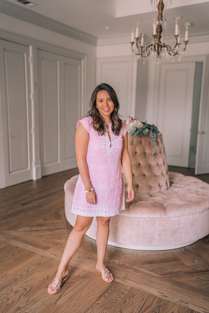 Toss Designs pink embroidered tunic dress 