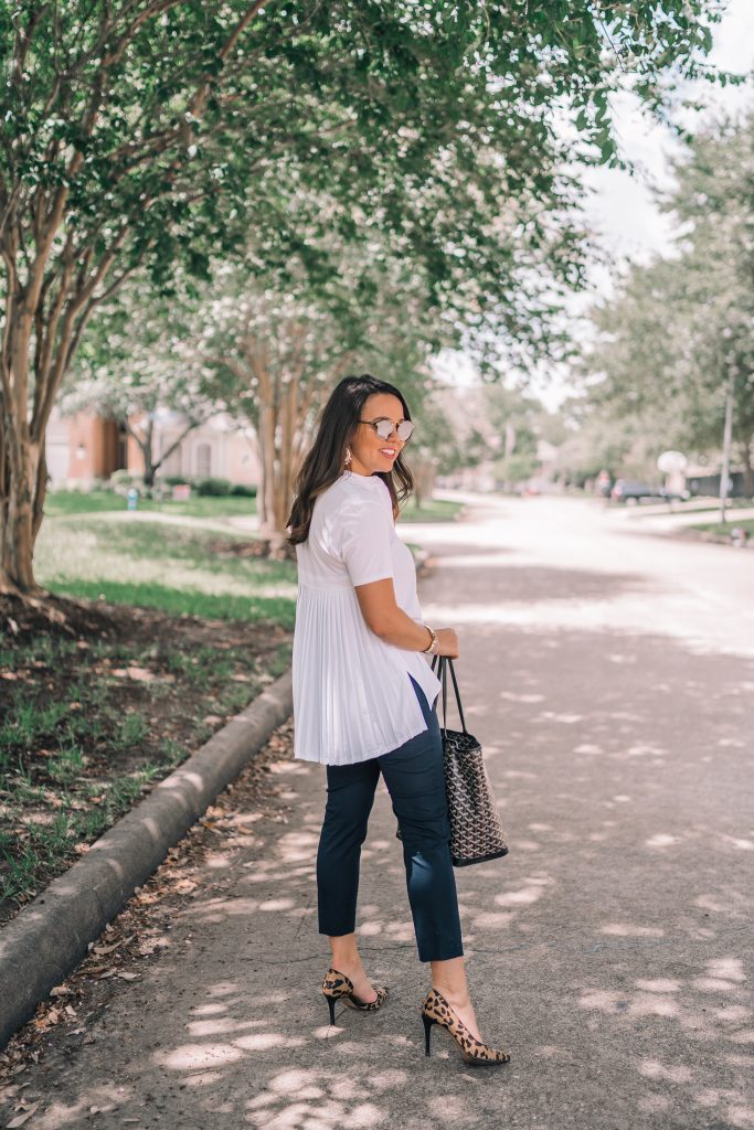 Pleated back detail top for work or date night 