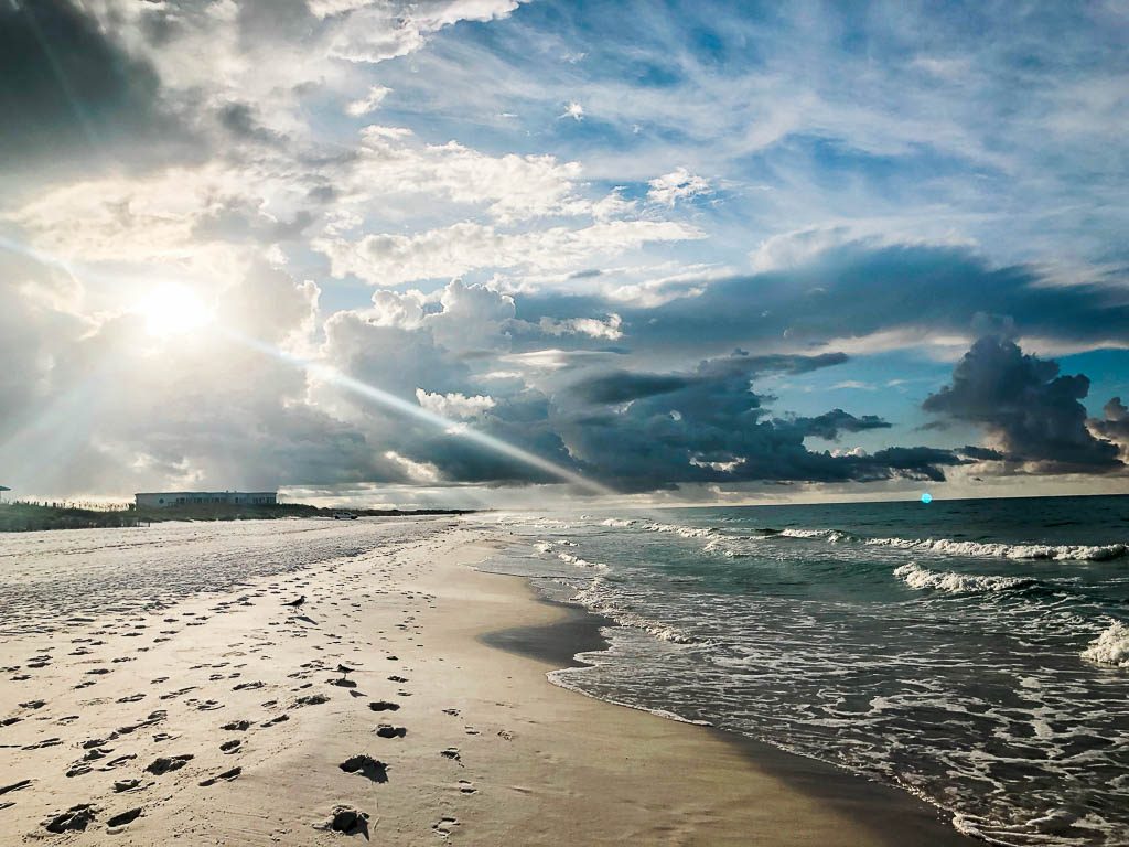 light and love, sunrise on the beach 