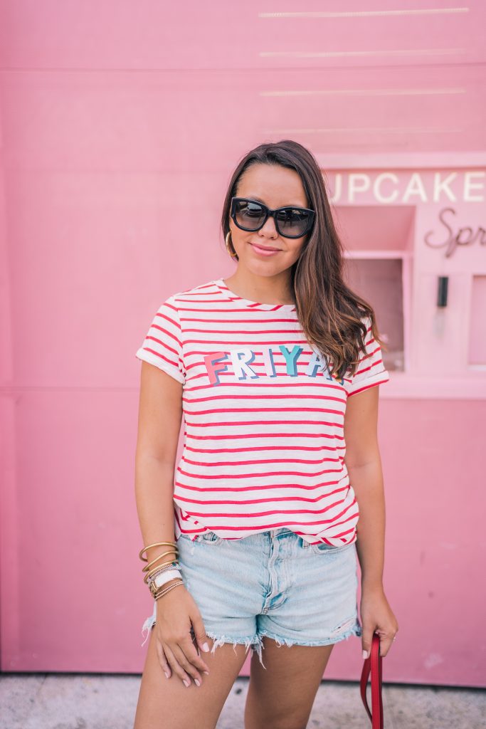 Joules striped FRIYAY t-shirt