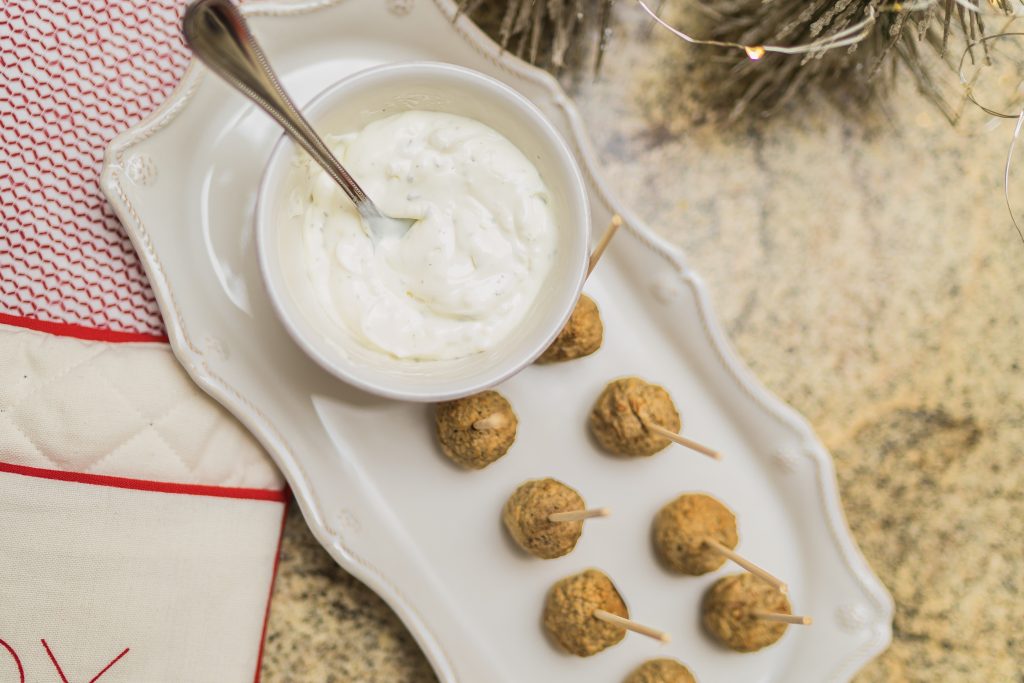 Simple and tasty turkey meatballs and creamy french onion dip
