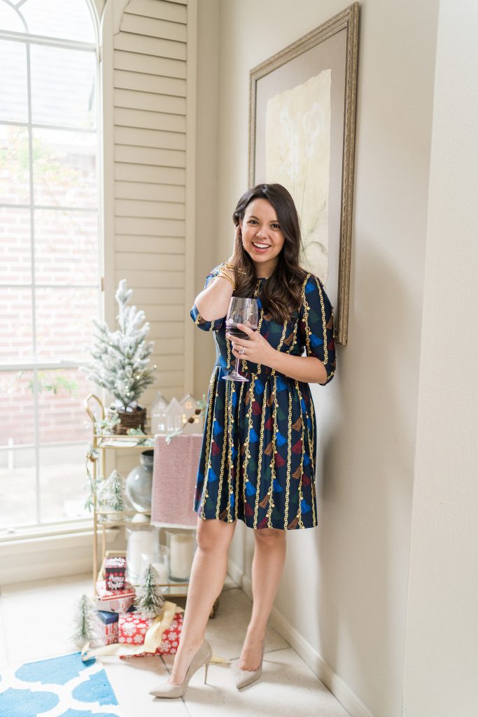 Jude Connally Brynn printed dress for the holidays