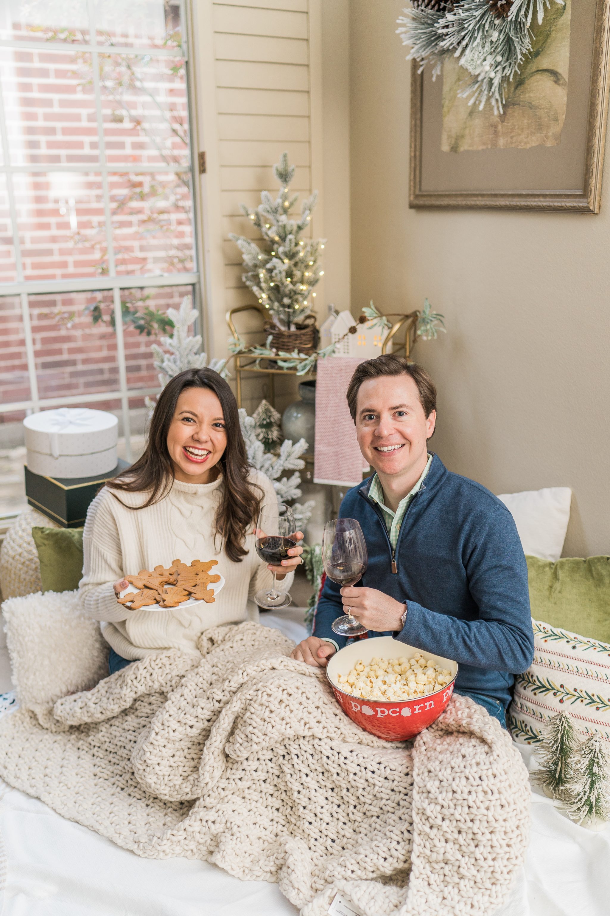 At home movie and wine night for date night at home
