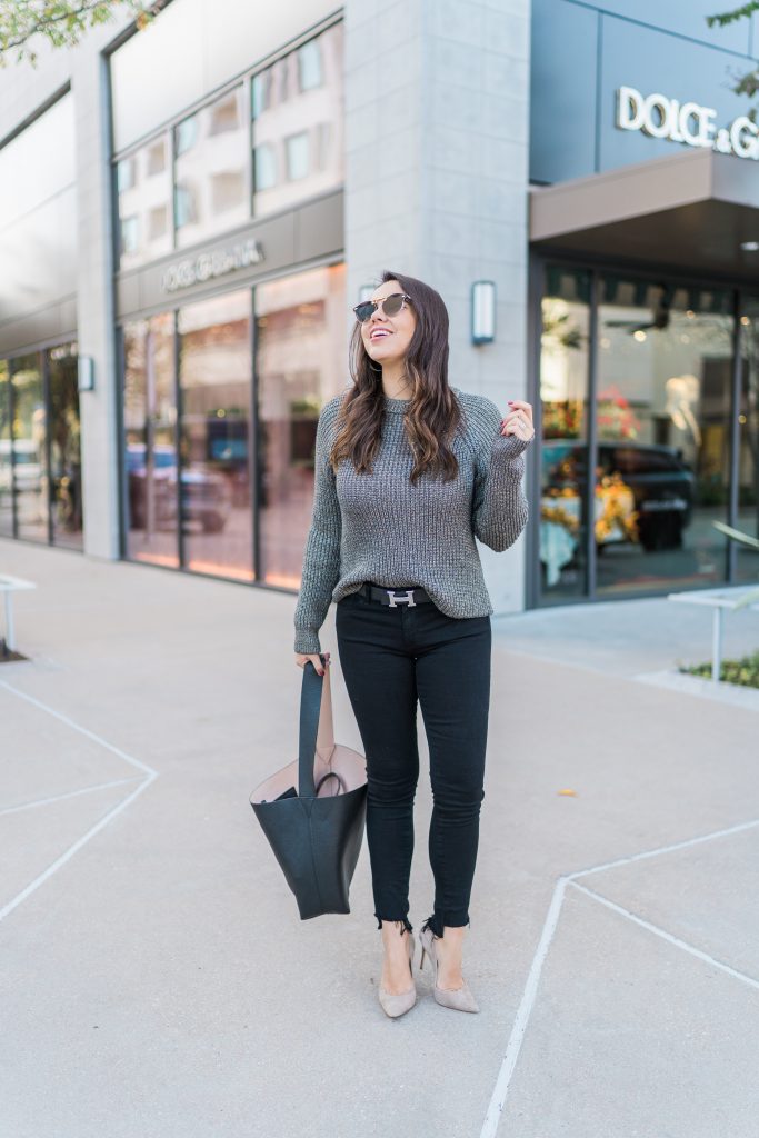 Winter neutral outfit combination idea 