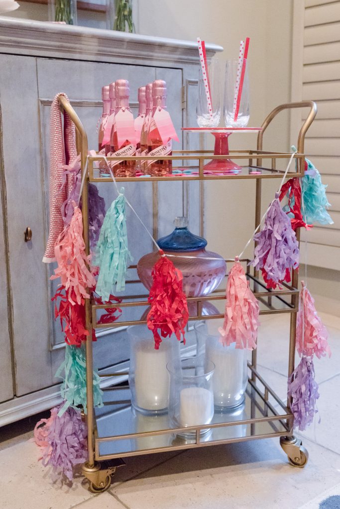 Valentine's Day bar cart decor