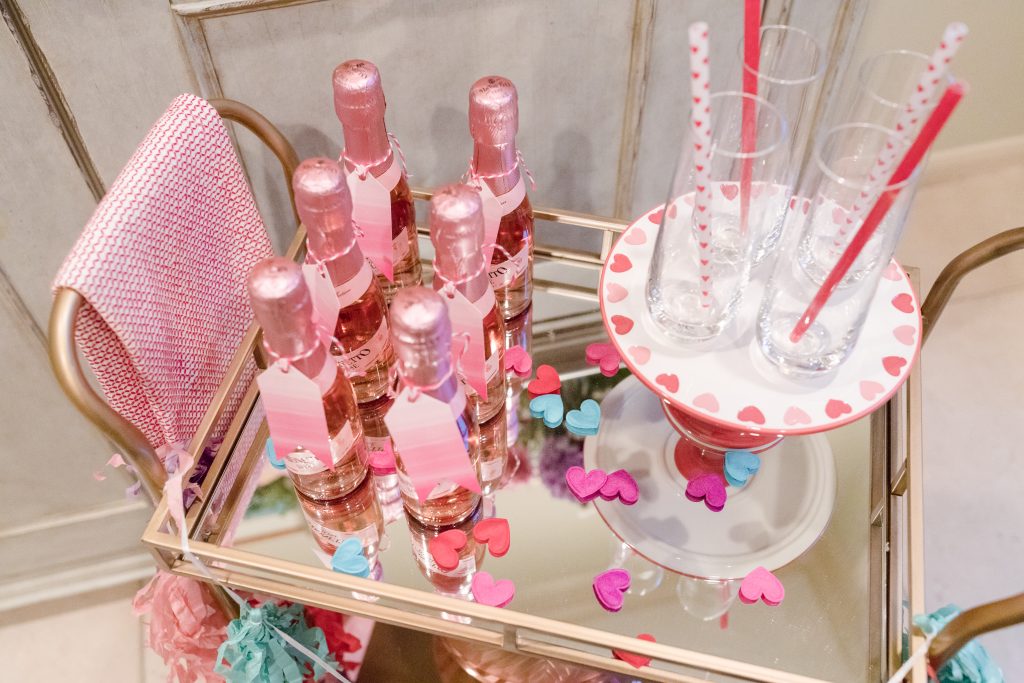 Valentine's Day bar cart and champagne bar | Girl Wonder Life