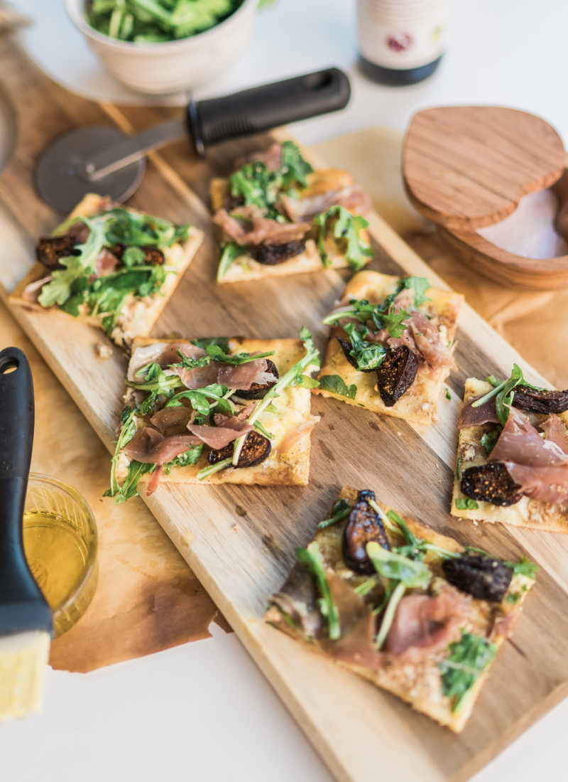 Prosciutto, Fig, Arugula flatbread recipe