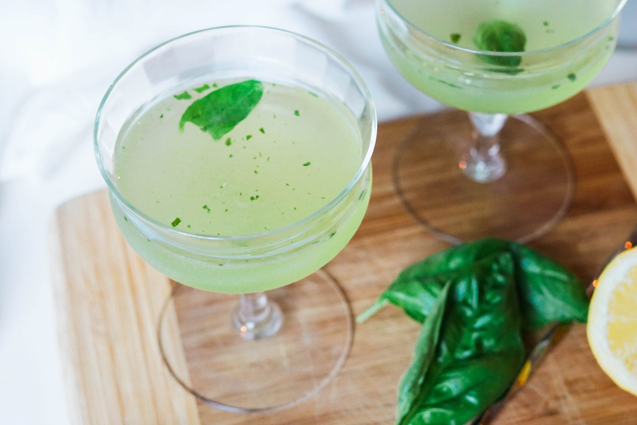 Basil Lemon martini cocktail recipe