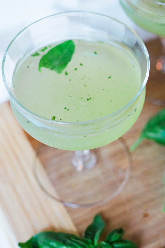 Basil lemon smash cocktail 