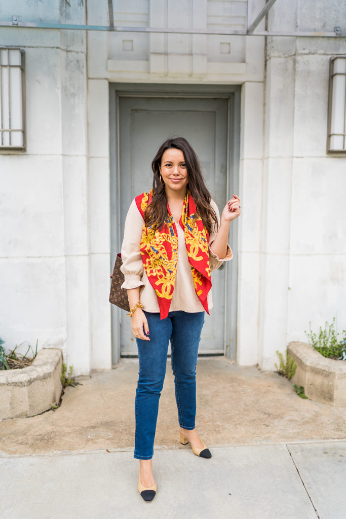 Chanel slingback heels outfit ideas