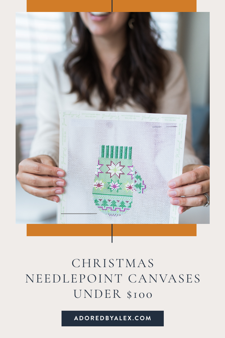 Christmas needlepoint canvases under $100 