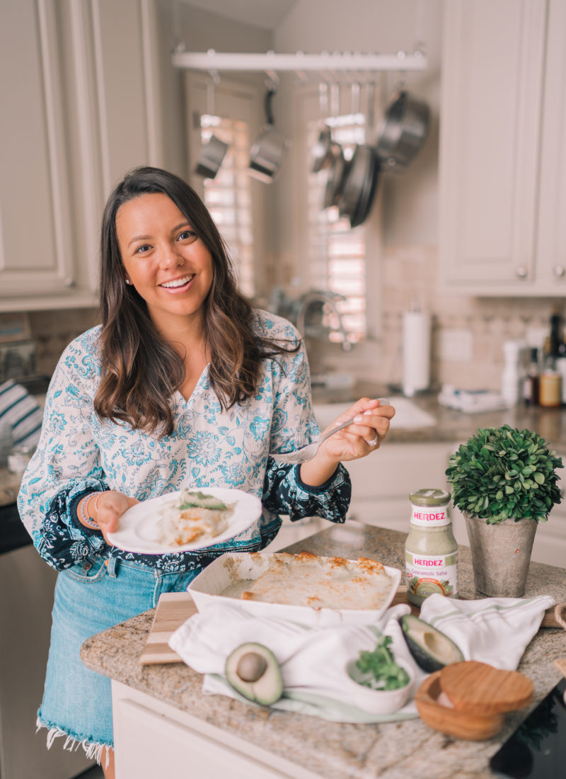 Guacamole salsa creamy chicken Enchiladas