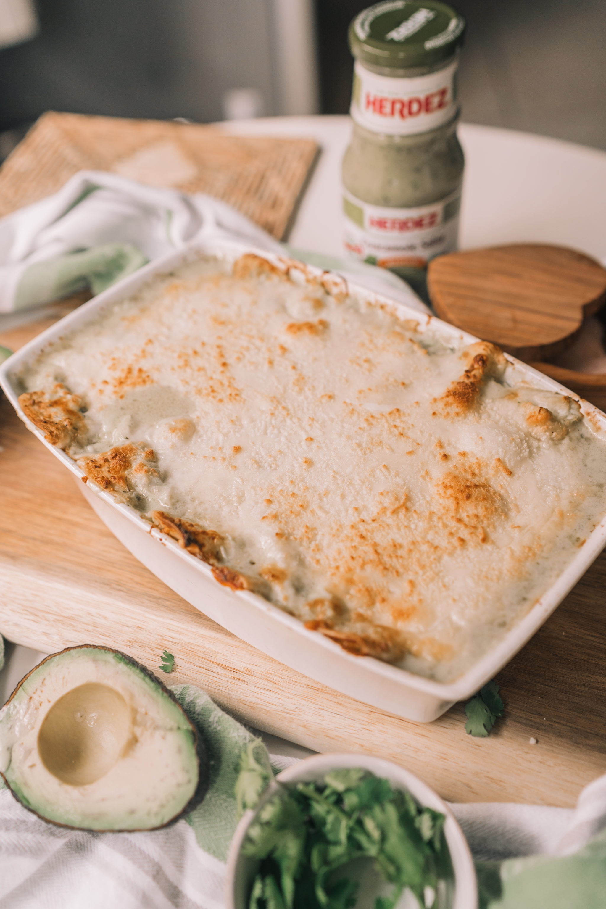 Guacamole salsa chicken enchiladas dinner recipe