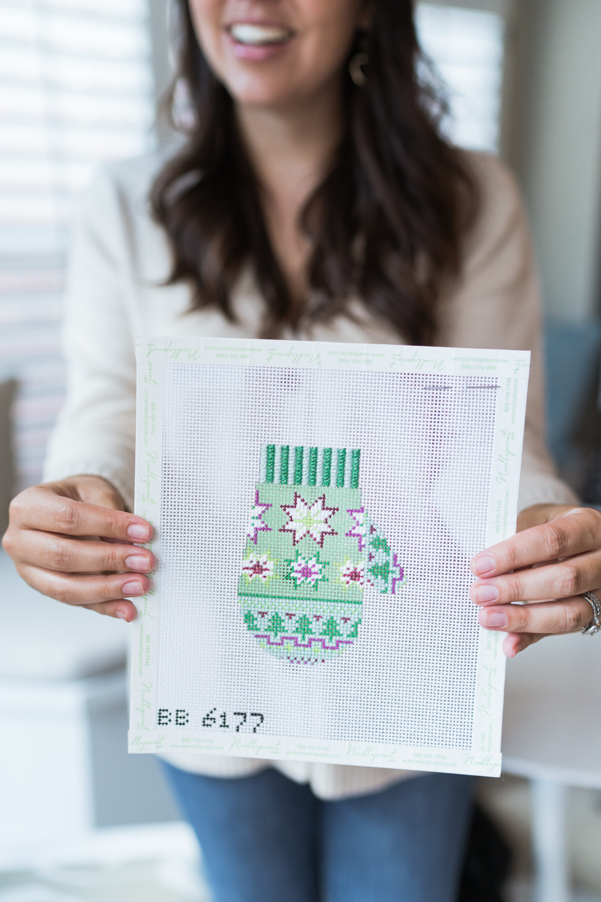 Christmas needlepoint canvases under $100