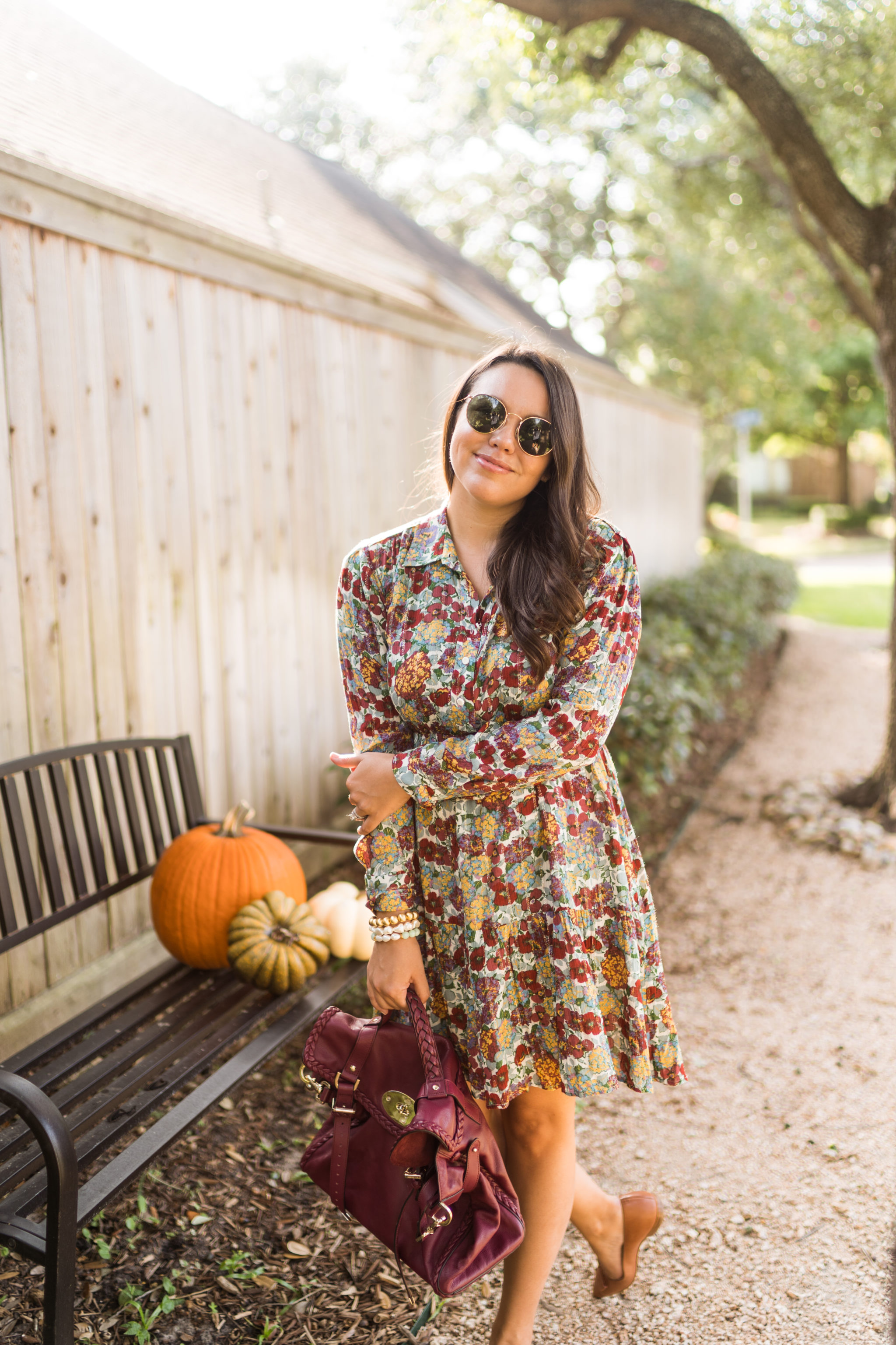 Ba&sh floral dress Thanksgiving outfit idea