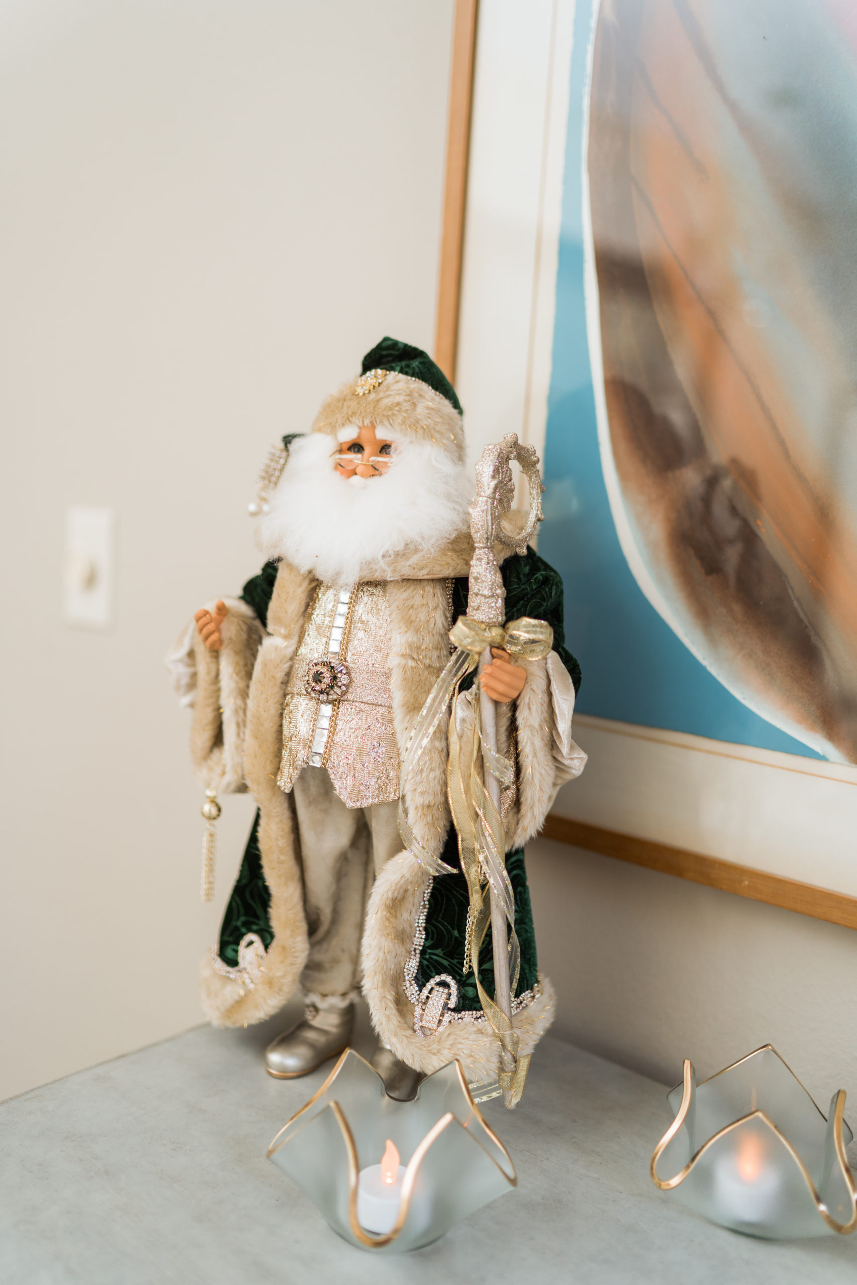 Elegant Christmas Santa, Annie Glass votives