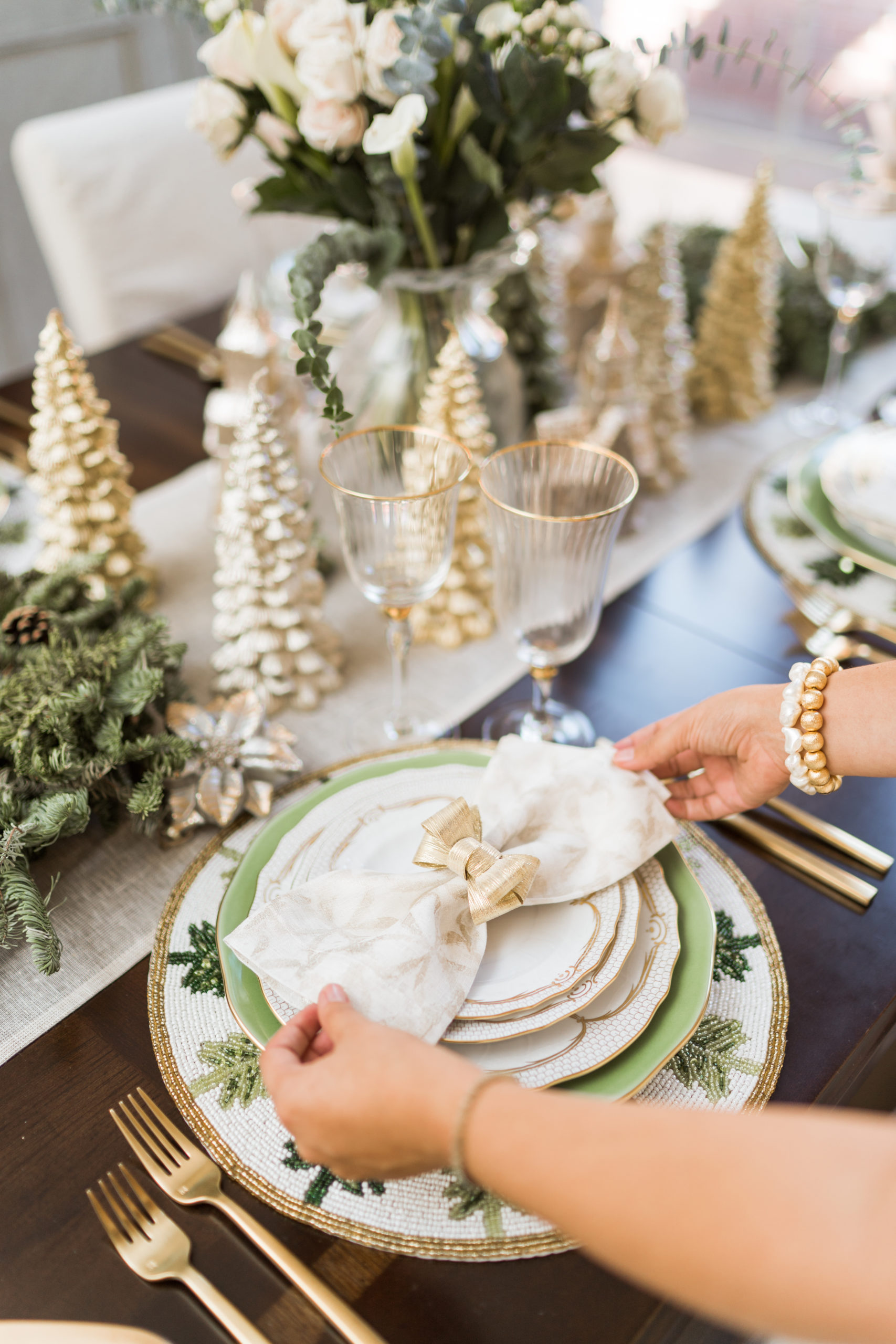 Christmas table place setting