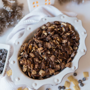 Holiday puppy chow with chex mix