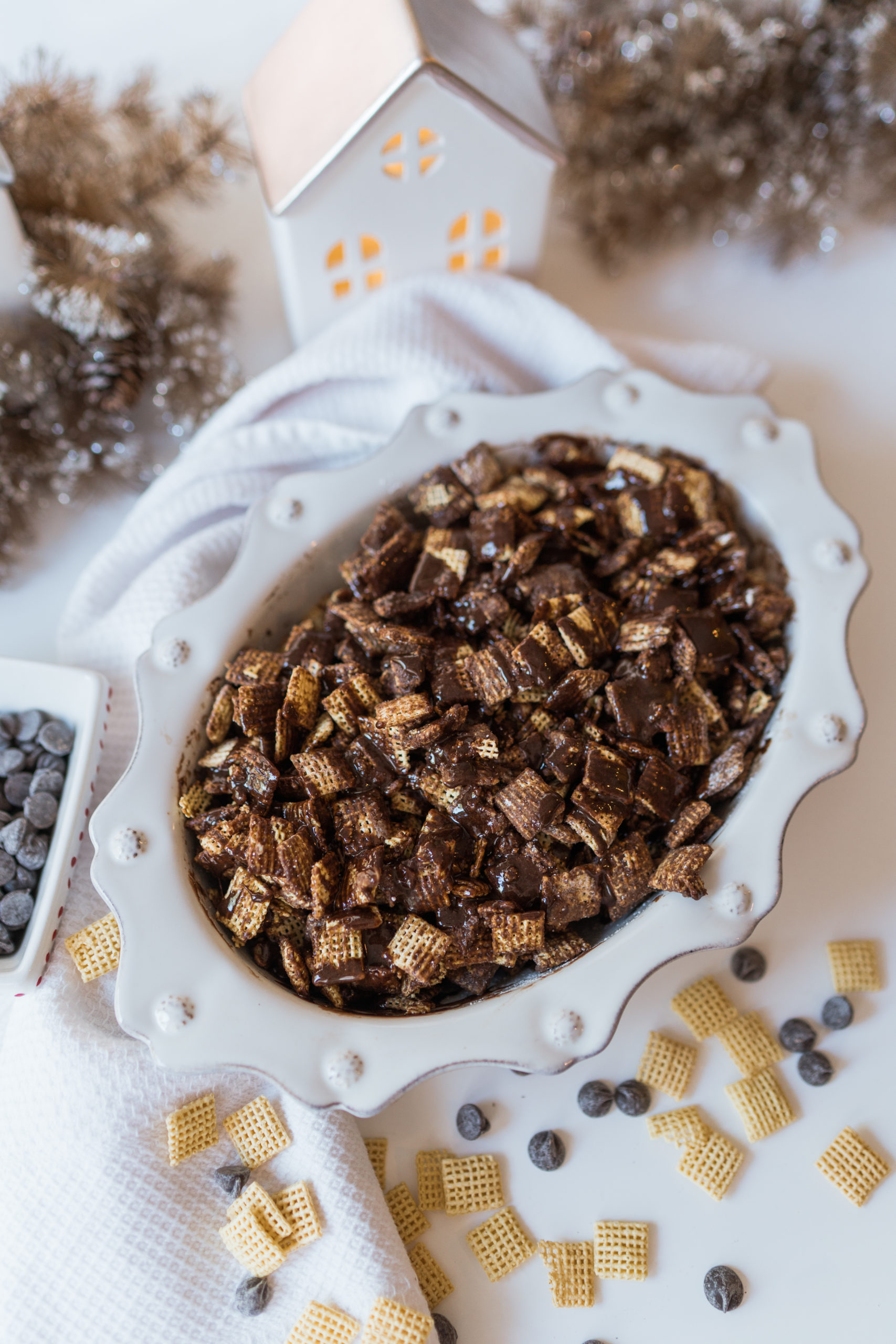 Holiday puppy chow with chex mix