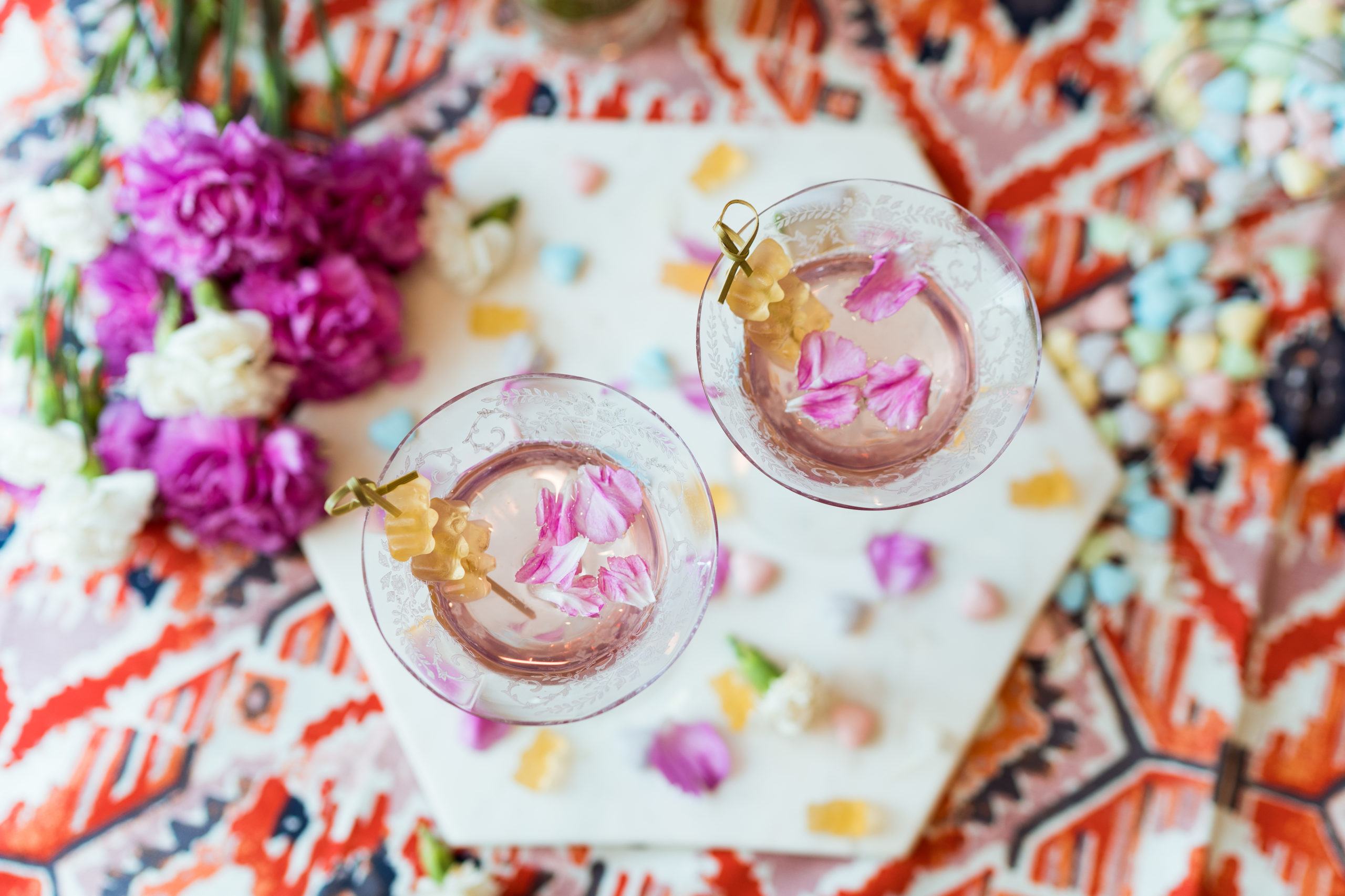Valentine's Day sparkling pink lemonade cocktail