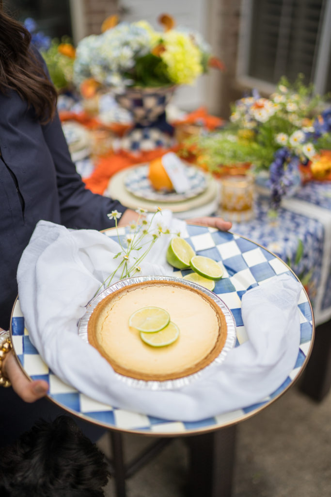 MacKenzie-Childs Royal Check cake plate