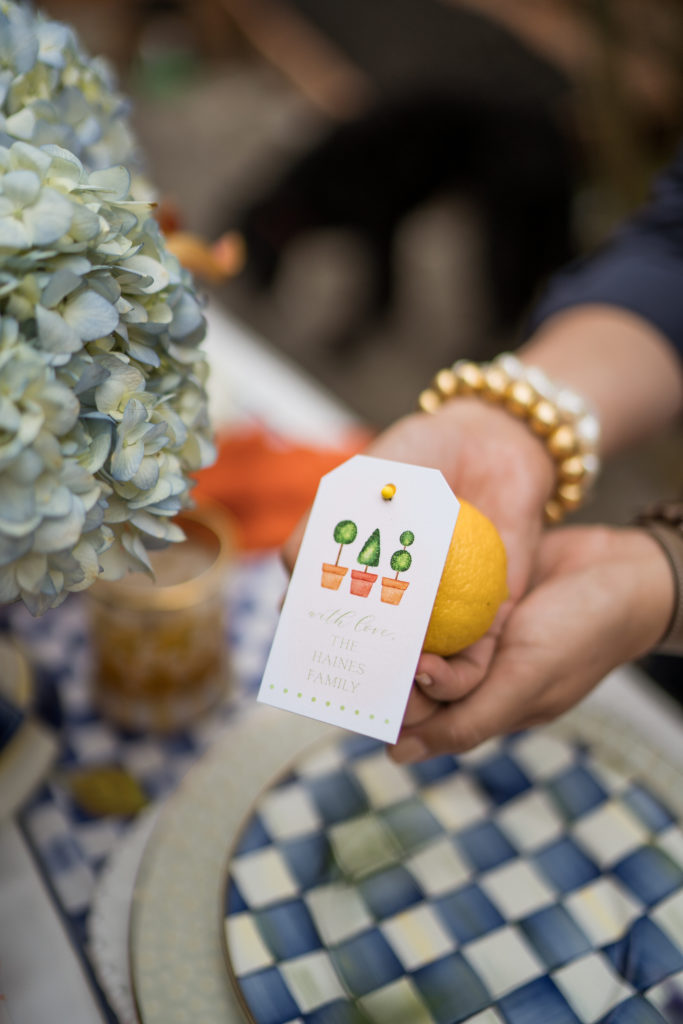 table name card ideas with citrus
