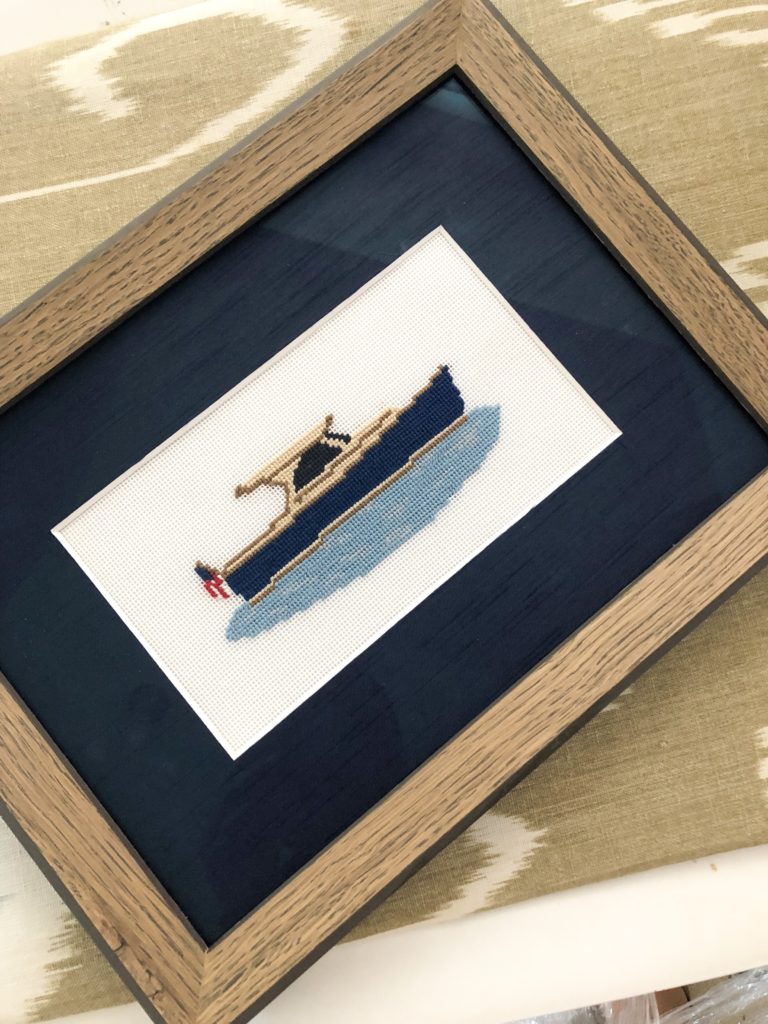 Morgan Julia Designs boat needlepoint canvas | Girl Wonder Life