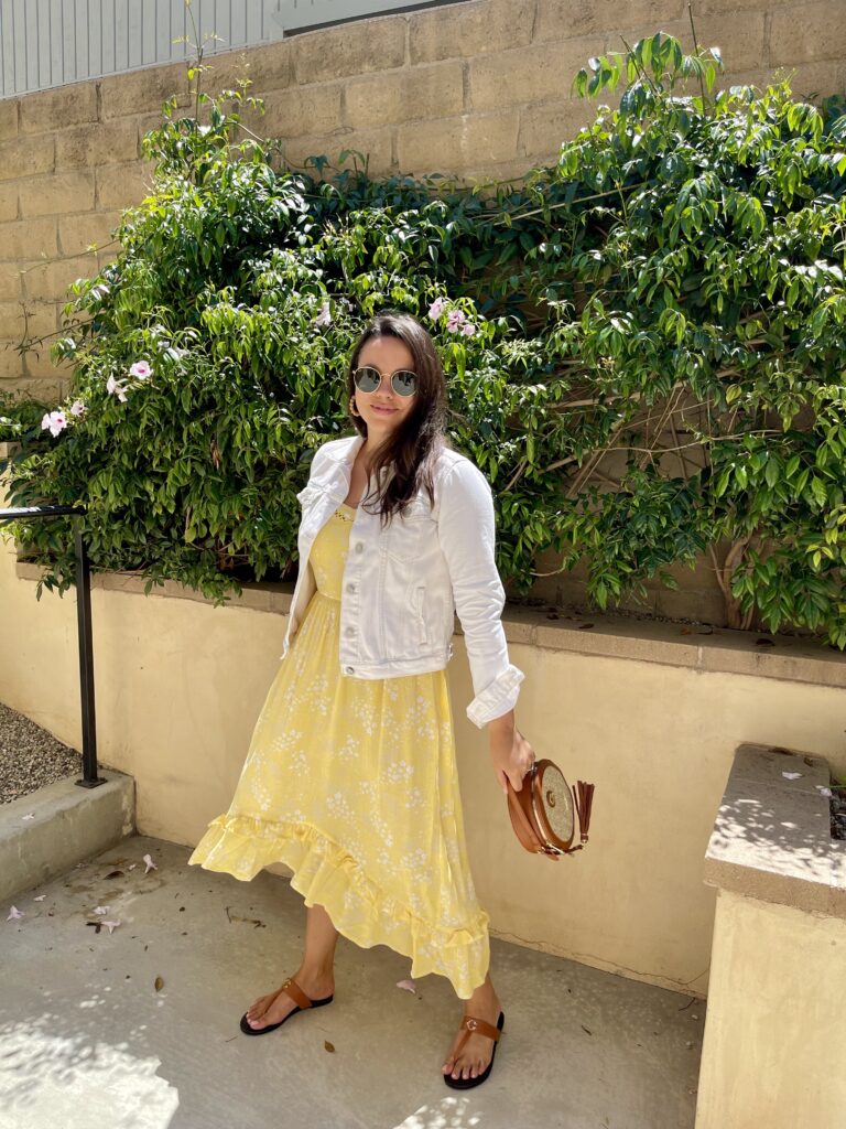 Floral yellow summer midi dress | Girl Wonder Life