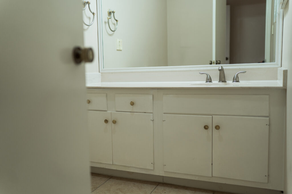 outdated half bath before and after | Adored by Alex