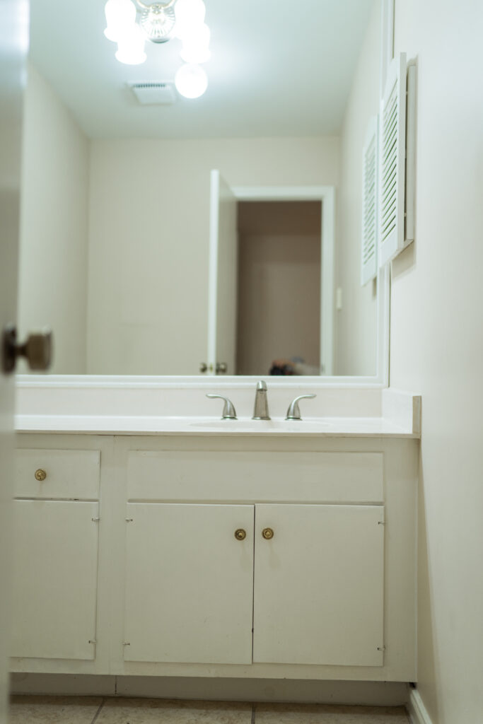 outdated half bathroom before and after | Adored by Alex