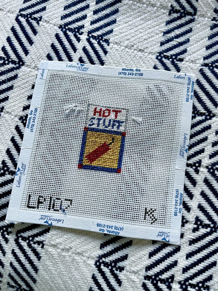 Kathy Schenkel mini needlepoint canvas | Girl Wonder Life