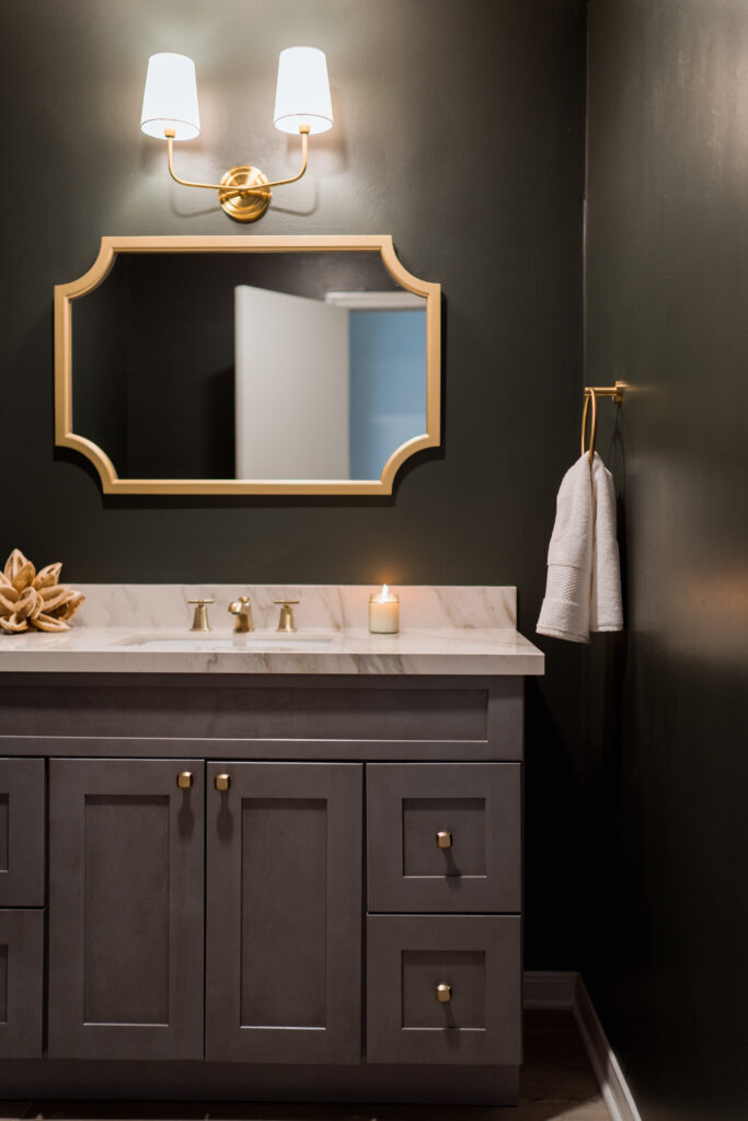 Moody powder bathroom update | Adored by Alex