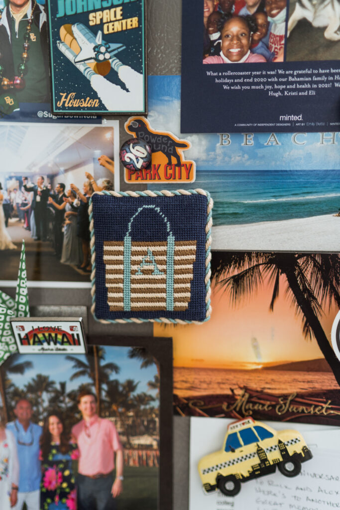 Beginner needlepoint canvas by Hook & Harbor Co. finished as a magnet | Girl Wonder Life
