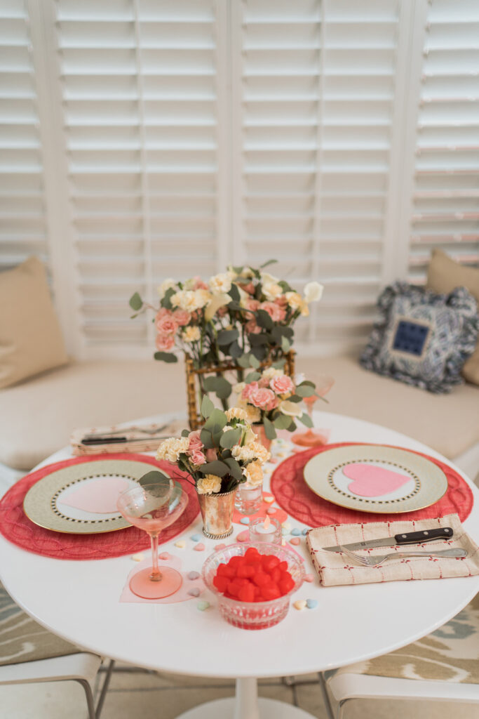 Valentine's Day date night at home tablescape | Adored by Alex